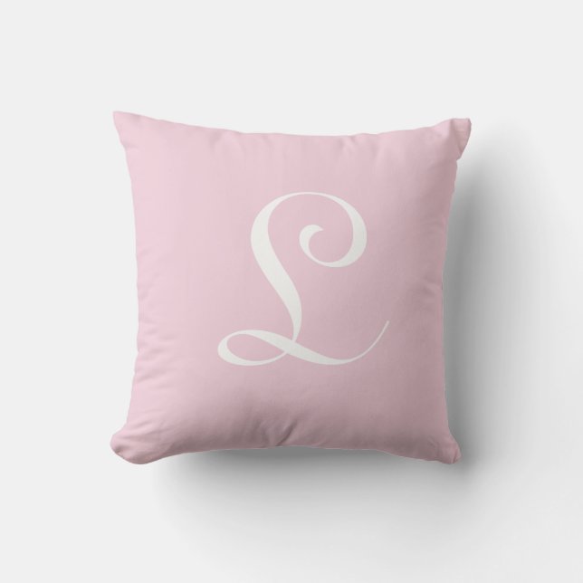 Letter L Monogram Initial Custom Throw Pillow (Front)