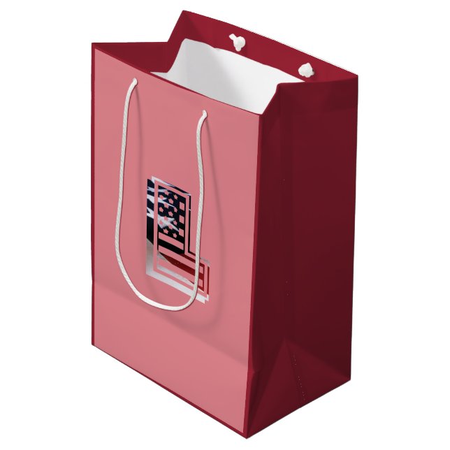 Letter L Monogram Initial USA Medium Gift Bag (Front Angled)