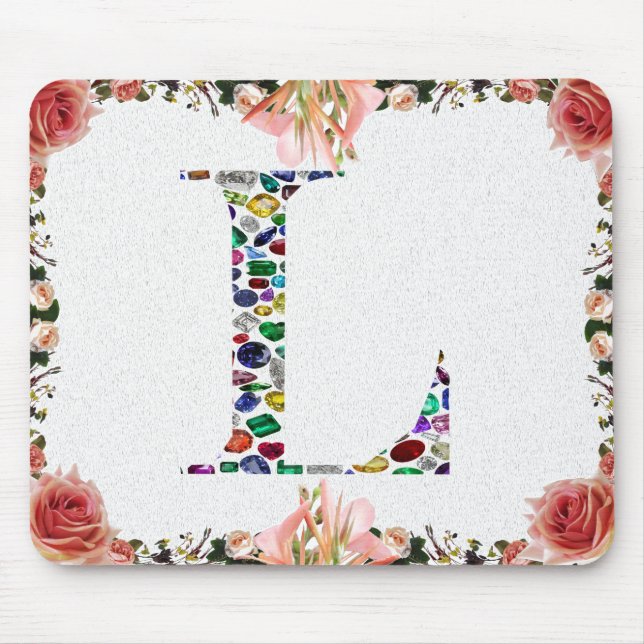 Letter L Monogram Mouse Pad (Front)