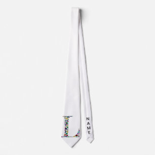 Letter L Monogram Neck Tie