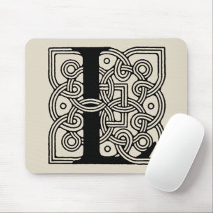 Letter L Monogram Vintage Celtic Knot Print Mouse Pad