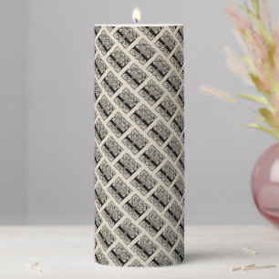 Letter L Monogram Vintage Celtic Knot Print Pillar Candle