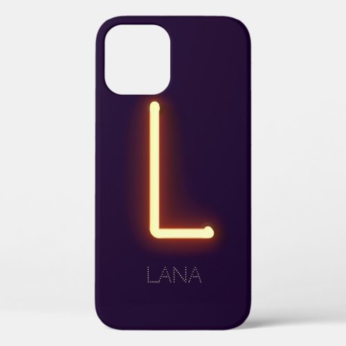 Letter L Neon Light Personalized iPhone 12 Case