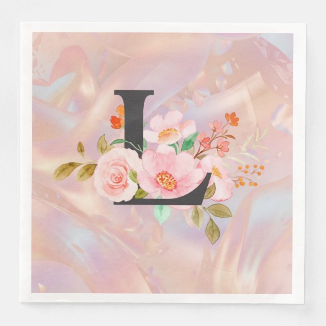Letter L Paper Dinner Napkins (Front)