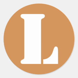 Letter L Peru Gold Stencil Alphabet by Janz Classic Round Sticker