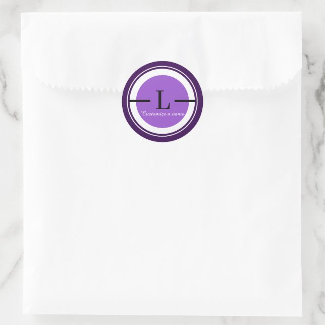Letter L Purple Monogram Sticker (Bag)
