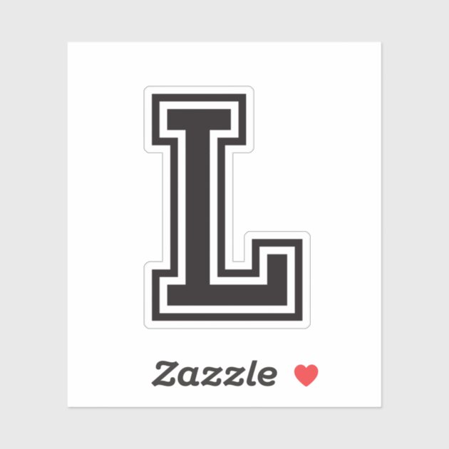 Letter L Sporty College Font Alphabet Sticker | Zazzle