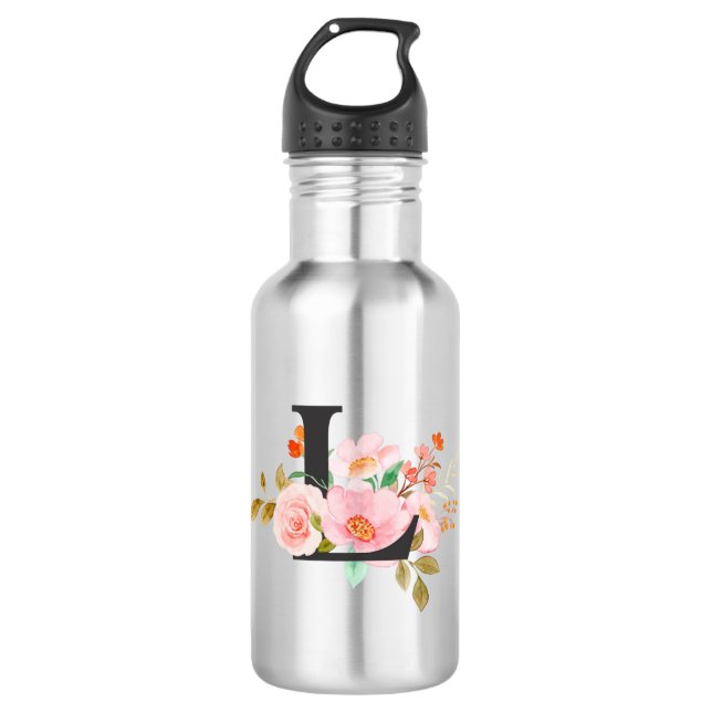 Letter L Stainless Steel Water Bottle (Front)