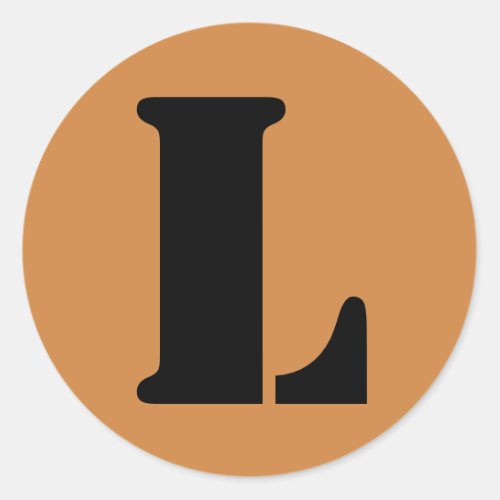 Letter L Stencil Alphabet by Janz Peru Gold Classic Round Sticker