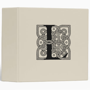 Letter L Vintage Celtic Knot Monogram 3 Ring Binder