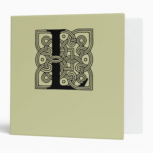 Letter L Vintage Celtic Knot Monogram 3 Ring Binder