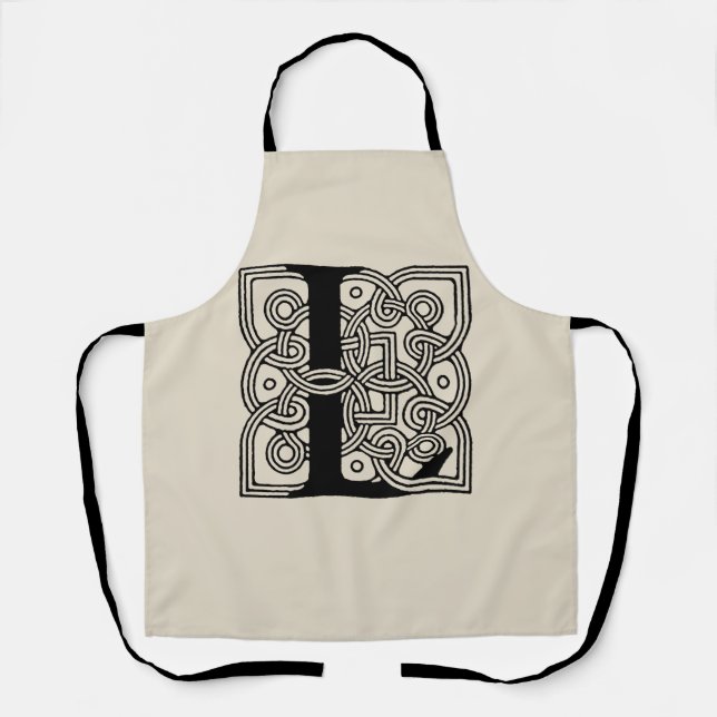 Letter L Vintage Celtic Knot Monogram Apron (Front)