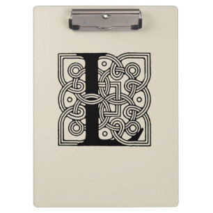 Letter L Vintage Celtic Knot Monogram Clipboard