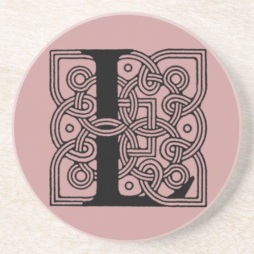 Letter L Vintage Celtic Knot Monogram Coaster