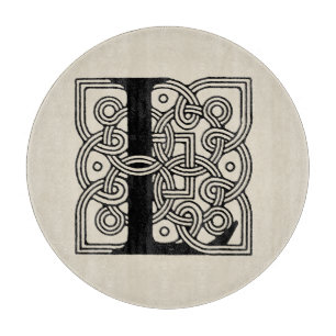 Letter L Vintage Celtic Knot Monogram Cutting Board