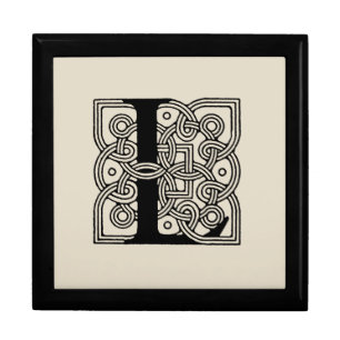Letter L Vintage Celtic Knot Monogram Gift Box
