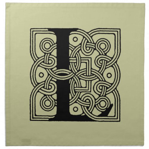 Letter L Vintage Celtic Knot Monogram Napkin