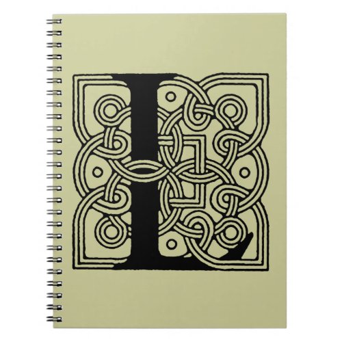 Letter L Vintage Celtic Knot Monogram Notebook