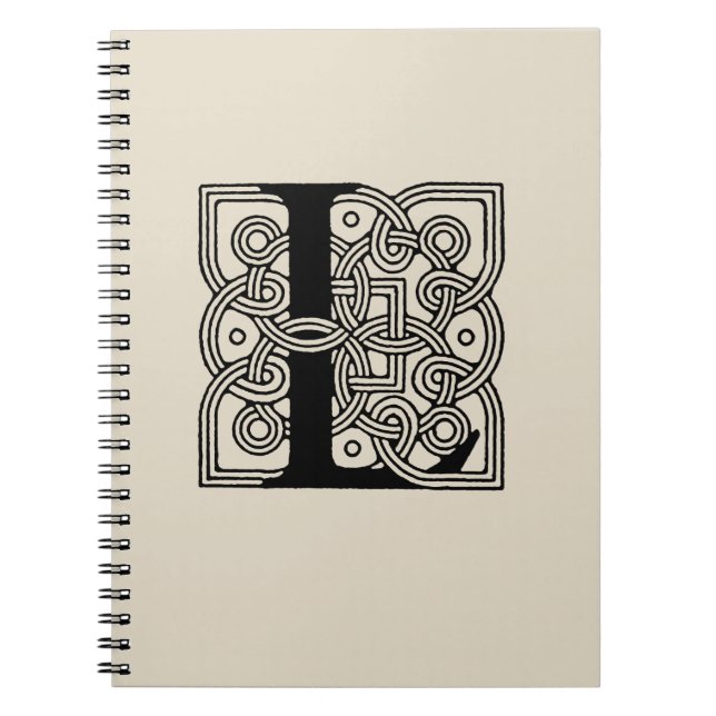 Letter L Vintage Celtic Knot Monogram Notebook (Front)