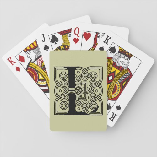 Letter L Vintage Celtic Knot Monogram Poker Cards