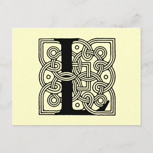 Letter L Vintage Celtic Knot Monogram Postcard