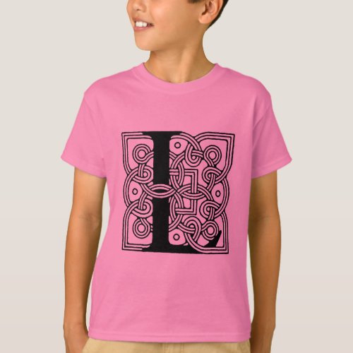 Letter L Vintage Celtic Knot Monogram T_Shirt