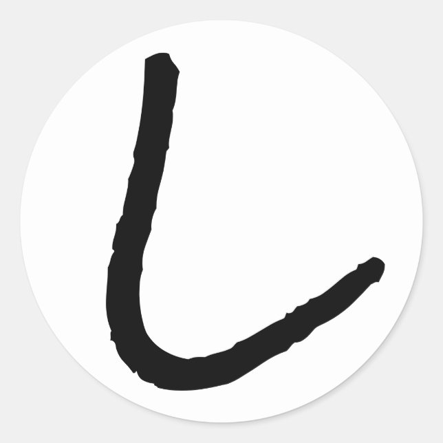 Letter L White Rock Salt Alphabet by Janz Classic Round Sticker (Front)