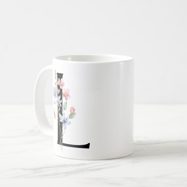 Letter Lwith flowers Coffee Mug (Front Left)