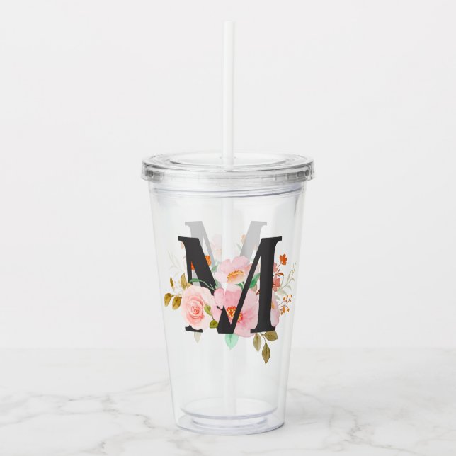 Letter M Acrylic Tumbler (Front)