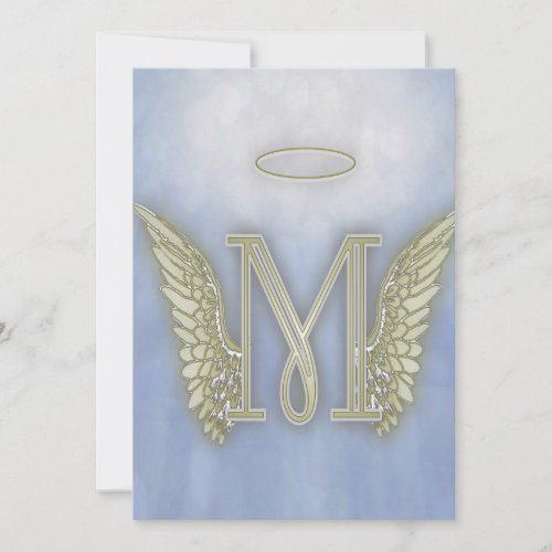 Letter M Angel Monogram Invitation