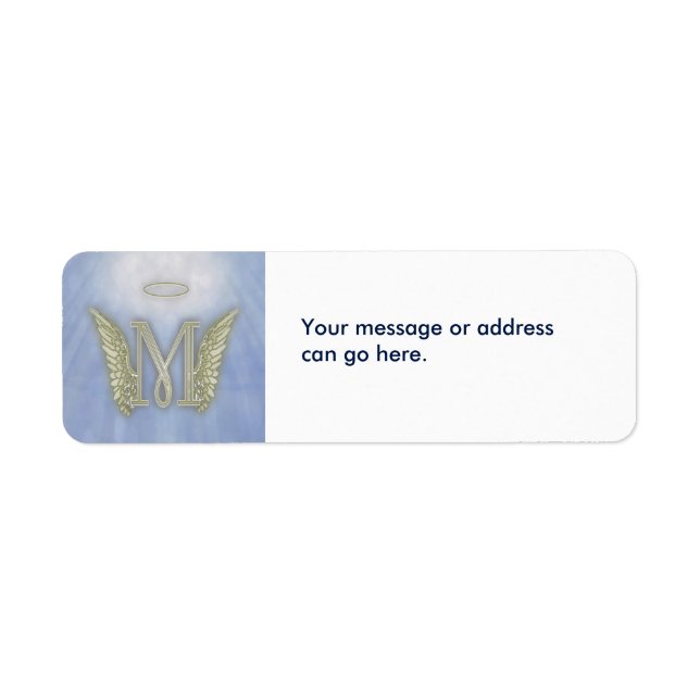 Letter M Angel Monogram Label (Front)