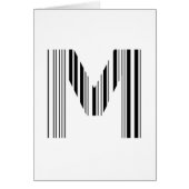 LETTER M BAR CODE First Initial Barcode Pattern Cards (Front)