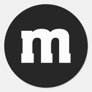 Letter M Capital Alphabet Classic Round Sticker