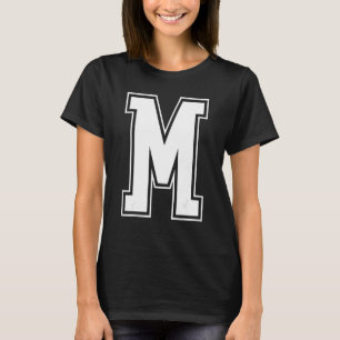 Letter M Capital Alphabet Initial Cheerleading Mon T-Shirt