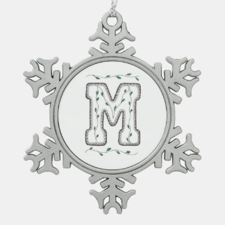Letter M Christmas Ornament