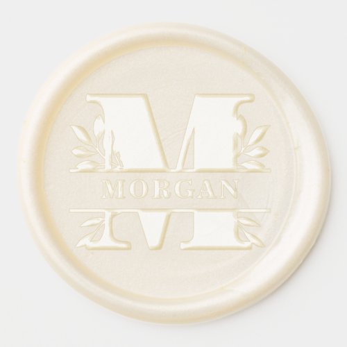 Letter M Classic Foliage Family Name Monogram Wax Seal Sticker