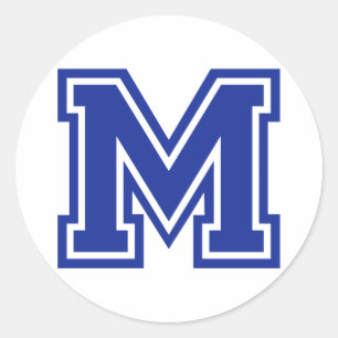 Letter M Classic Round Sticker