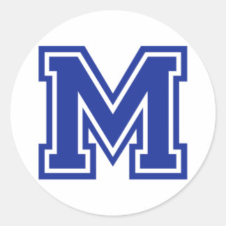 Letter M Classic Round Sticker
