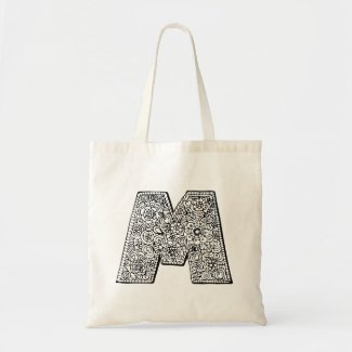 Letter M color yourself library bag
