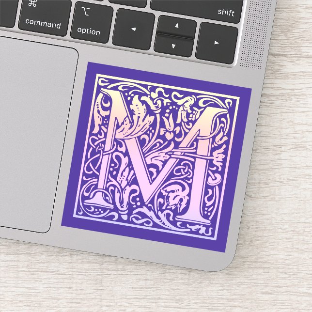 Letter M Colorful Vintage First Letter Gradient Sticker (Detail)