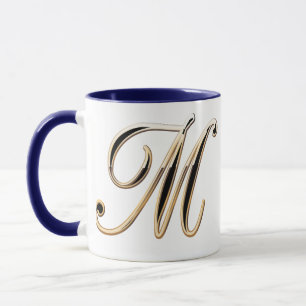 Letter "M" Double Monogram Fleur-de-lis Style 2 Mug
