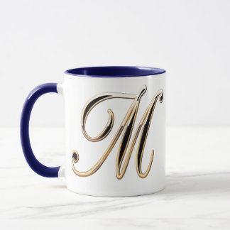 Letter "M" Double Monogram Fleur-de-lis  Style 2 Mug
