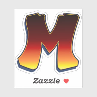 Letter M - flames Sticker