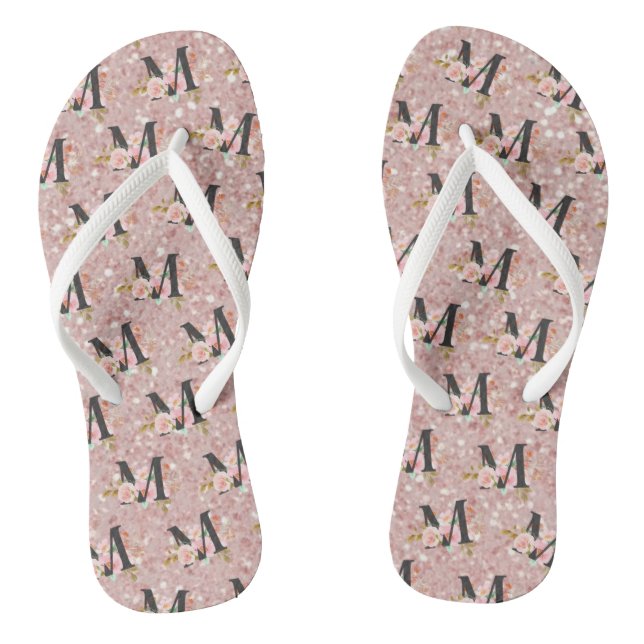 Letter M Flip Flops (Footbed)