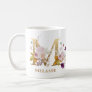 Letter M - Gold Floral Name sister coworker friend Coffee Mug