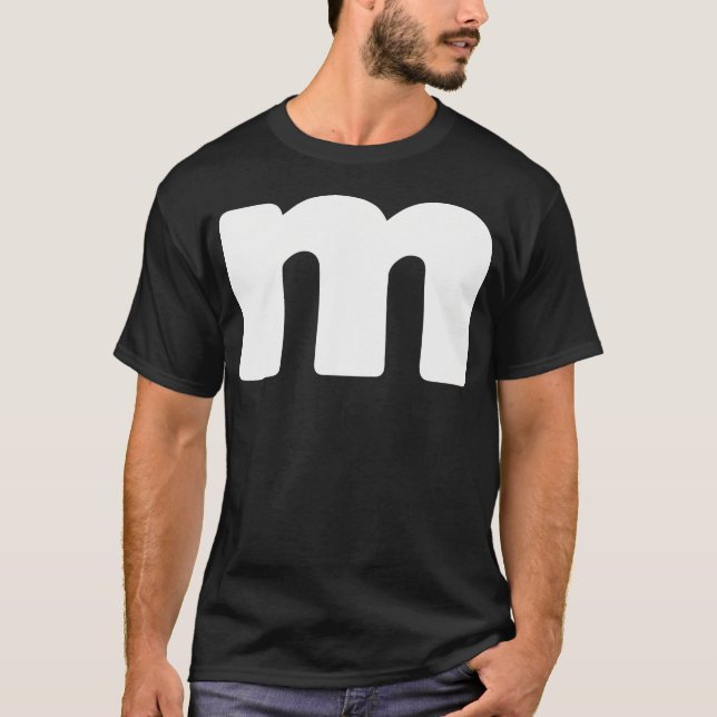 Letter M Groups Halloween Matching Team Easy Lazy  T-Shirt (Front)