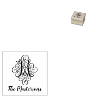 monogram stamp letter m