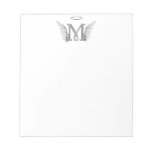 Letter M Initial Monogram With Angel Wings &amp; Halo Notepad at Zazzle