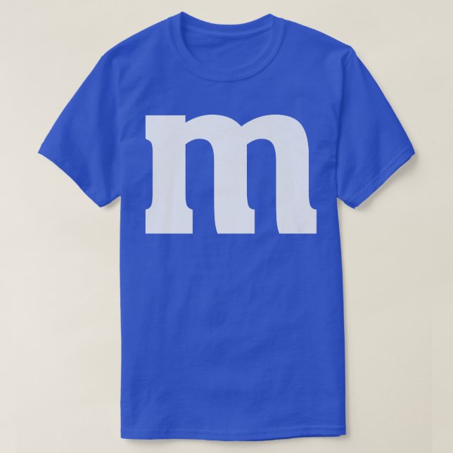 Letter M Lower Case Alphabet Matching Lazy Hallowe T-Shirt (Design Front)