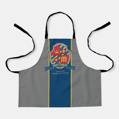Letter M Matthew custom name meaning coat of arms Apron